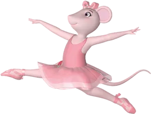 Ballerina Mouse Cartoon Character PNG Image