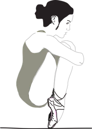 Ballerina Silhouette Black Background PNG