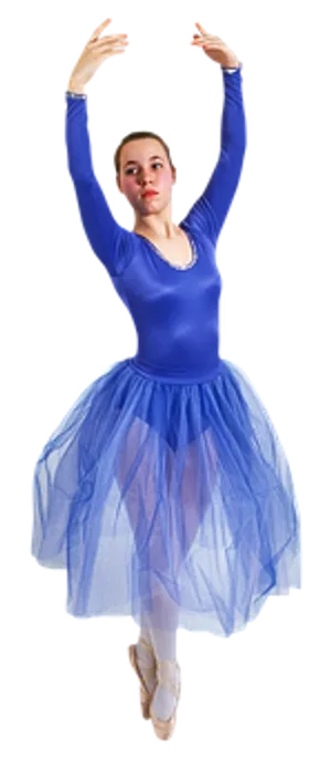 Ballerinain Blue Performing PNG Image