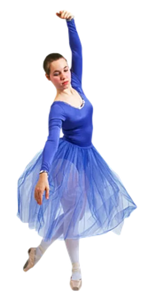 Ballet Dancerin Blue Dress PNG Image