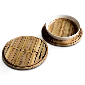 Bamboo Coaster Set Png 06252024 PNG Image