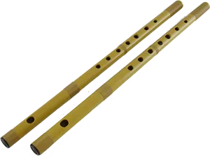 Bamboo Flutes Traditional Musical Instruments PNG Image