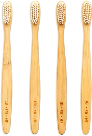 Bamboo Toothbrushes Set PNG Image