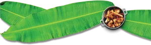 Banana Leafwith Food Presentation PNG Image