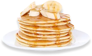 Banana Maple Syrup Pancake Stack.png PNG Image