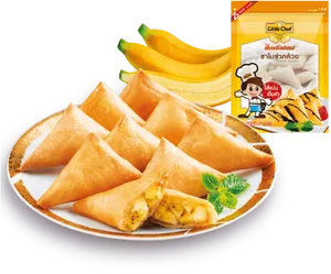 Banana Samosas Product Advertisement PNG Image