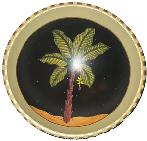 Banana Tree Night Plate Design PNG Image