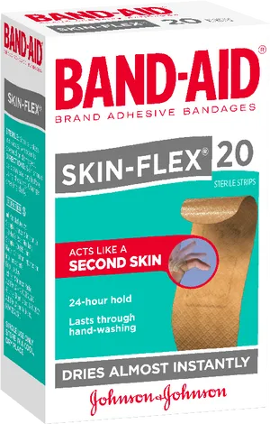 Band Aid Skin Flex Adhesive Bandages Box PNG Image