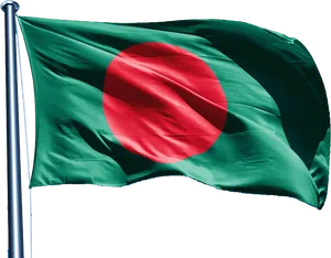 Bangladesh National Flag Waving PNG Image