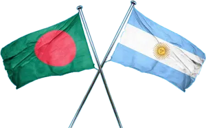 Bangladeshand Argentina Flags Crossed PNG Image