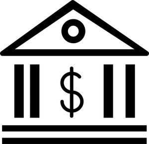 Bank Building Dollar Sign Icon PNG Image