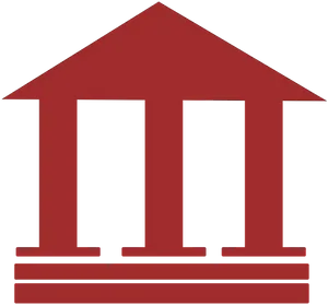 Bank Icon Simple Red PNG Image