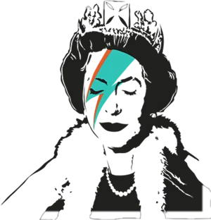 Banksy Queen Bowie Hybrid PNG Image