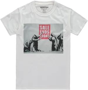 Banksy Sale Ends Today Tshirt Design PNG Image