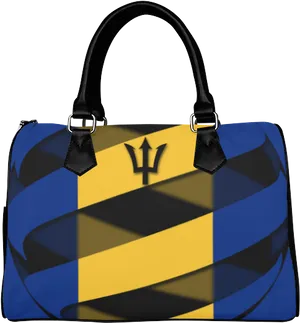 Barbados Flag Inspired Handbag Design PNG Image