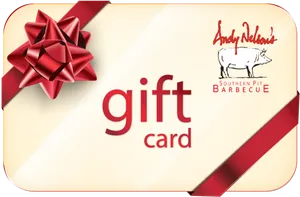 Barbecue Restaurant Gift Cardwith Red Bow PNG Image