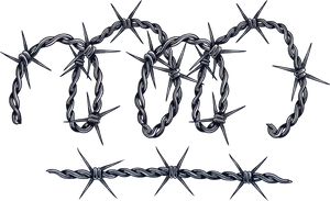 Barbed Wire Loopsand Straight Segments PNG Image