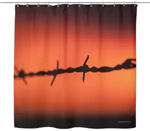 Barbed Wire Silhouette Sunset PNG Image