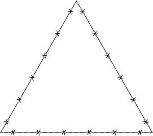 Barbed Wire Triangle Outline PNG Image