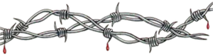 Barbed Wirewith Blood Drops PNG Image