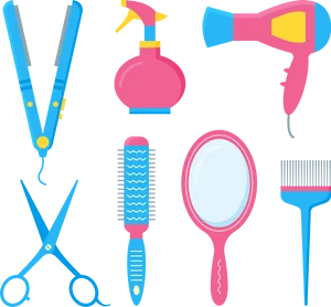 Barbershop Tools Vector Illustration PNG Image