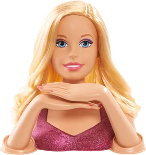 Barbie Doll Headshot Sparkle Dress PNG Image