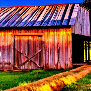 Barn At Golden Hour Png Sql PNG Image