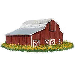 Barn In A Field Of Flowers Png Lpt PNG Image