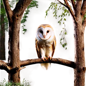 Barn Owl In Forest Png 06252024 PNG Image