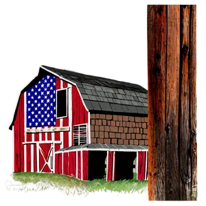 Barn With American Flag Png Koo95 PNG Image