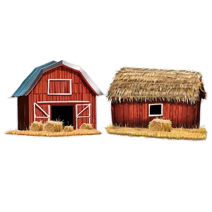 Barn With Haystacks Png 35 PNG Image