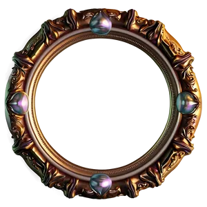 Baroque Gold Circle Frame Png Yfr PNG Image