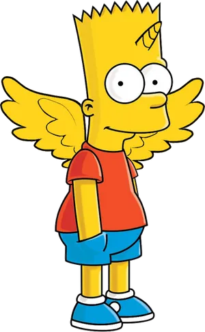 Bart Simpson Angel Wings PNG Image