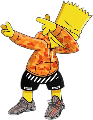 Bart Simpson Dabbingin Hypebeast Outfit PNG Image