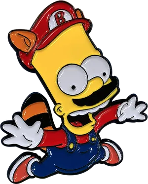 Bart Simpson Firefighter Pin PNG Image