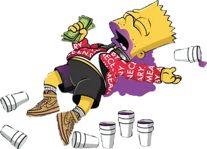 Bart Simpson Hypebeast Fashion Fall PNG Image