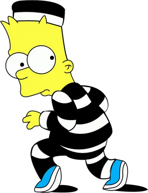 Bart Simpson Prisoner Costume PNG Image