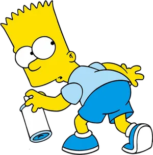 Bart Simpson Spray Paint Can PNG Image