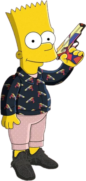 Bart Simpson Stylish Outfit PNG Image