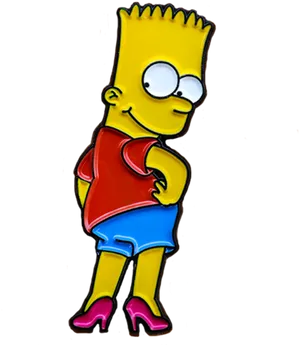 Bart Simpsonin Red Shirtand Blue Shorts PNG Image