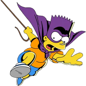 Bartman Flying Action PNG Image