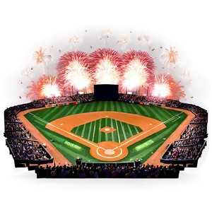 Baseball Diamond With Fireworks Png 06132024 PNG Image