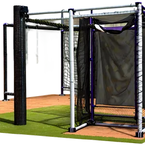 Baseball Stadium Batting Cage Setup Png 06292024 PNG Image