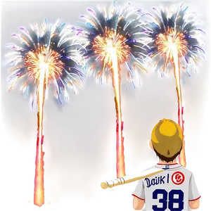 Baseball Stadium Fireworks Display Png Ymg PNG Image