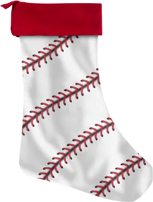 Baseball Stitch Christmas Stocking PNG Image