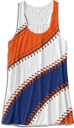 Baseball Stitch Design Tank Top PNG Image