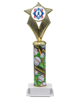 Baseball Trophy Star Design PNG Image