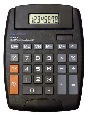 Basic Black Electronic Calculator PNG Image