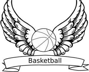 Basketball Angel Wings Graphic PNG Image