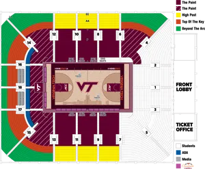 Basketball Court Seating Chart Virginia Tech PNG